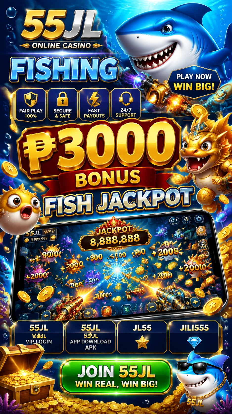 55jl fishing game jackpot room